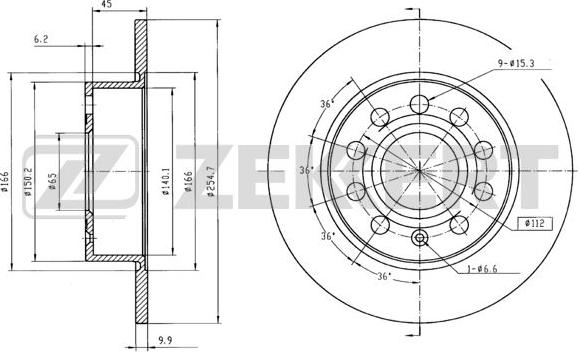 Zekkert BS-5044B - Brake Disc www.autospares.lv