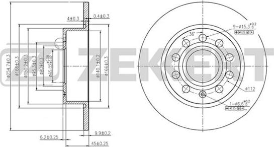 Zekkert BS-5044 - Тормозной диск www.autospares.lv