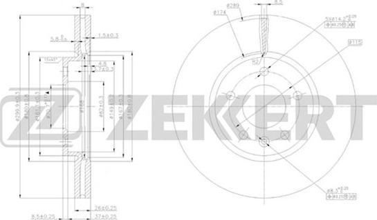 Zekkert BS-5051 - Bremžu diski www.autospares.lv