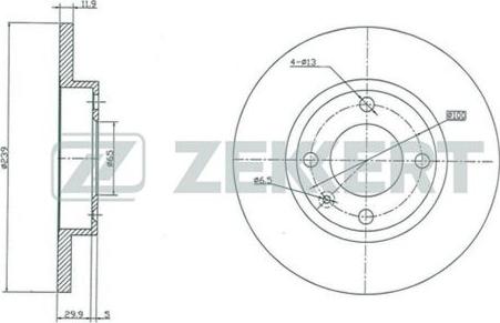 Zekkert BS-5069 - Тормозной диск www.autospares.lv