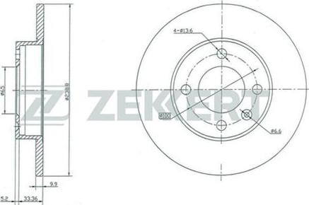 Zekkert BS-5068 - Brake Disc www.autospares.lv