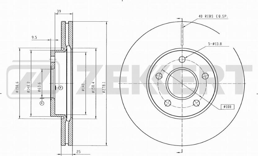 Zekkert BS-5005B - Bremžu diski autospares.lv