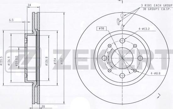 Zekkert BS-5008 - Bremžu diski autospares.lv