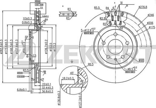 Zekkert BS-5014 - Bremžu diski autospares.lv