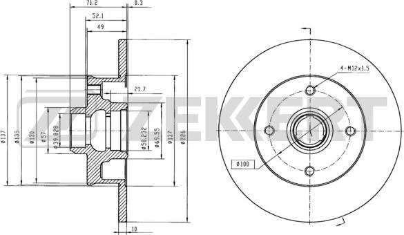 Zekkert BS-5087BZ - Bremžu diski autospares.lv