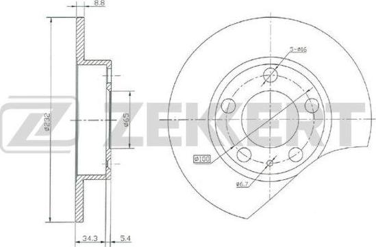 Zekkert BS-5032 - Bremžu diski www.autospares.lv