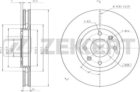 Zekkert BS-5024B - Bremžu diski autospares.lv