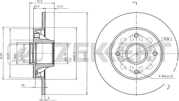 Zekkert BS-5025 - Brake Disc www.autospares.lv