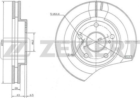 Zekkert BS-5142 - Тормозной диск www.autospares.lv