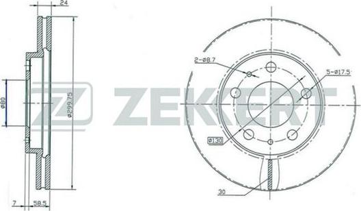 Zekkert BS-5153 - Bremžu diski autospares.lv