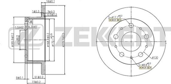 Zekkert BS-5166 - Bremžu diski autospares.lv