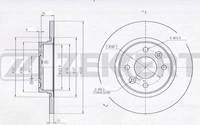 Zekkert BS-5179B - Bremžu diski www.autospares.lv