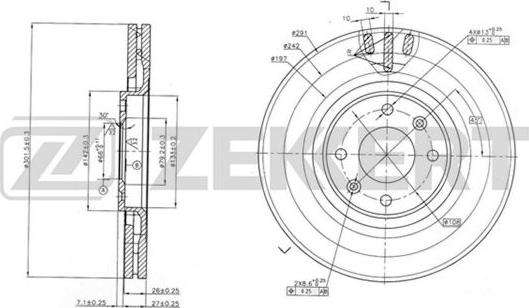 Zekkert BS-5812 - Тормозной диск www.autospares.lv