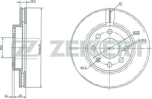 Zekkert BS-5354 - Тормозной диск www.autospares.lv