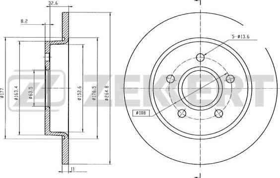 Zekkert BS-5314B - Bremžu diski autospares.lv