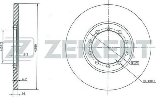 Zekkert BS-5330 - Brake Disc www.autospares.lv