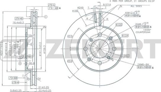 Zekkert BS-5377 - Bremžu diski www.autospares.lv