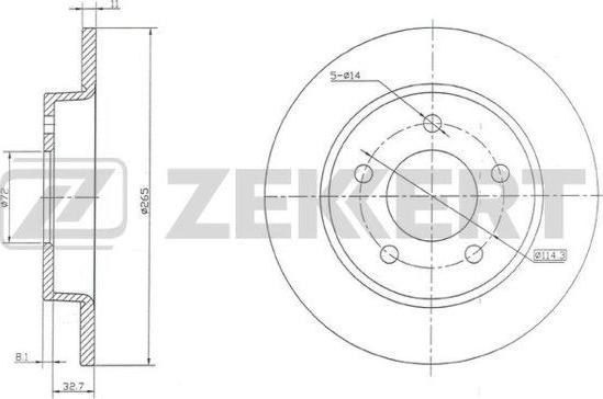 Zekkert BS-5267 - Brake Disc www.autospares.lv