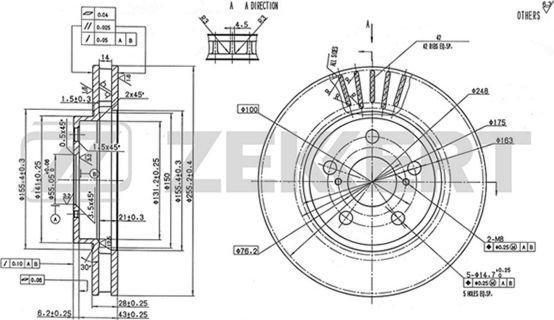 Zekkert BS-5205 - Bremžu diski autospares.lv