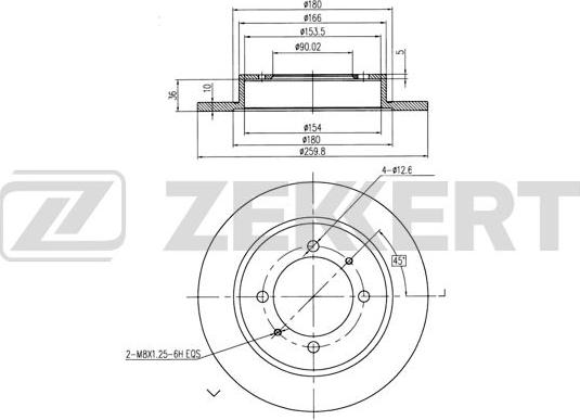 Zekkert BS-5225B - Bremžu diski www.autospares.lv