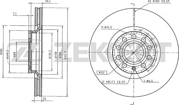 Zekkert BS-5279B - Bremžu diski www.autospares.lv