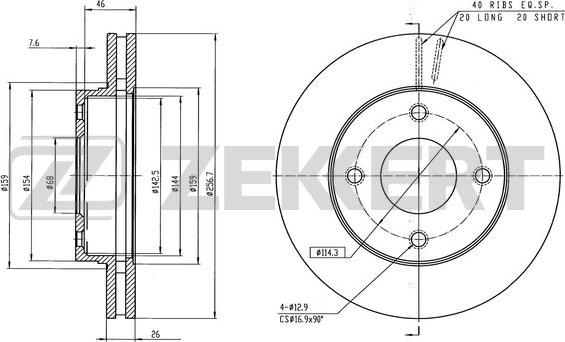 Zekkert BS-6590 - Bremžu diski autospares.lv