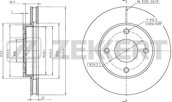 Zekkert BS-6556 - Bremžu diski www.autospares.lv