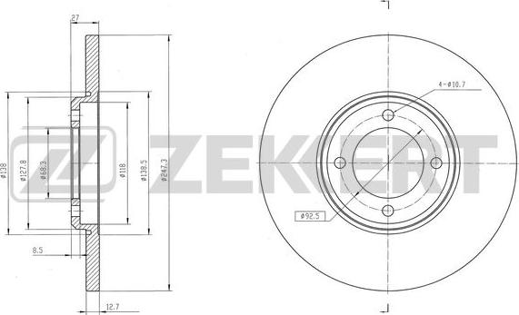 Zekkert BS-6565 - Bremžu diski www.autospares.lv