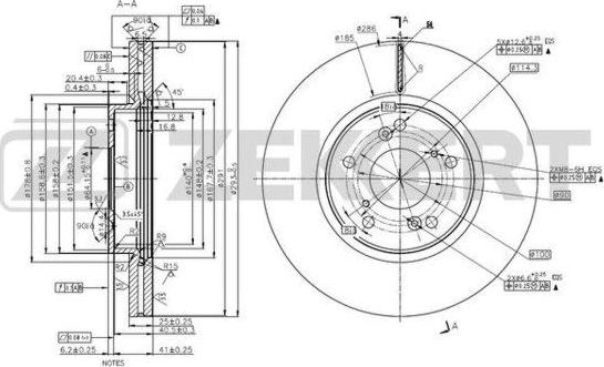 Zekkert BS-6069 - Bremžu diski www.autospares.lv