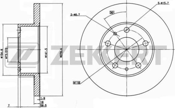 Zekkert BS-6147 - Bremžu diski autospares.lv