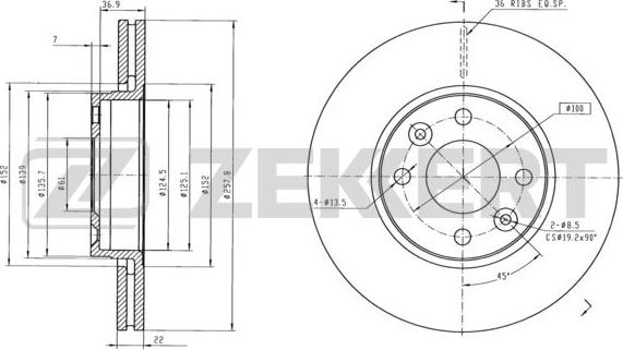 Zekkert BS-6115 - Bremžu diski www.autospares.lv