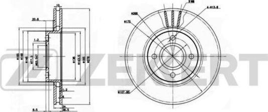 Zekkert BS-6238 - Bremžu diski www.autospares.lv