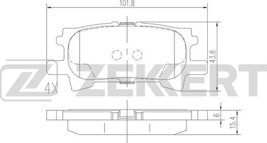 Zekkert BS-1995 - Тормозные колодки, дисковые, комплект www.autospares.lv