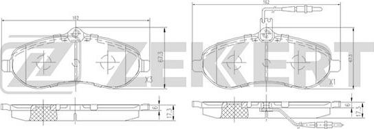 Zekkert BS-1943 - Bremžu uzliku kompl., Disku bremzes www.autospares.lv