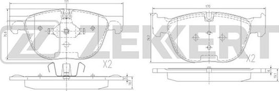 Zekkert BS-1947 - Bremžu uzliku kompl., Disku bremzes www.autospares.lv