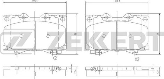 Zekkert BS-1985 - Bremžu uzliku kompl., Disku bremzes www.autospares.lv