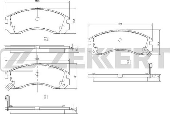 Zekkert BS-1448 - Тормозные колодки, дисковые, комплект www.autospares.lv