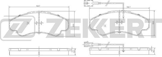 Zekkert BS-1459 - Brake Pad Set, disc brake www.autospares.lv