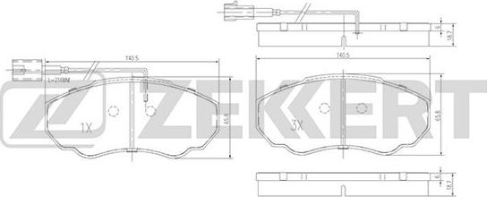 Zekkert BS-1460 - Тормозные колодки, дисковые, комплект www.autospares.lv