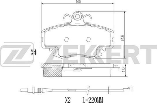 Zekkert BS-1482 - Bremžu uzliku kompl., Disku bremzes autospares.lv