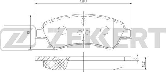 Zekkert BS-1434 - Тормозные колодки, дисковые, комплект www.autospares.lv