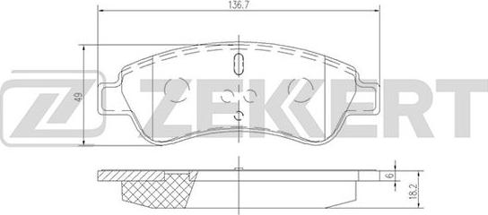 Zekkert BS-1433 - Bremžu uzliku kompl., Disku bremzes www.autospares.lv