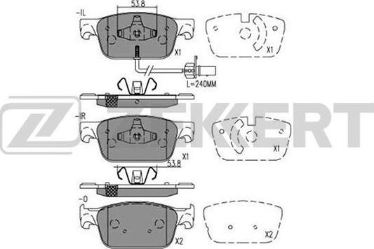 Zekkert BS-1422 - Bremžu uzliku kompl., Disku bremzes www.autospares.lv