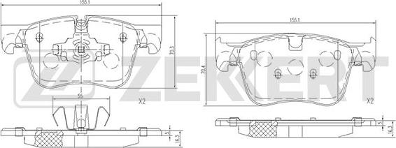 Zekkert BS-1476 - Bremžu uzliku kompl., Disku bremzes autospares.lv