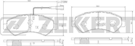 Zekkert BS-1471 - Bremžu uzliku kompl., Disku bremzes autospares.lv