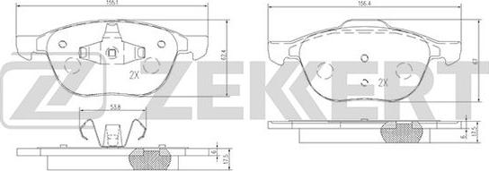 Zekkert BS-1599 - Bremžu uzliku kompl., Disku bremzes autospares.lv