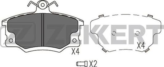 Zekkert BS-1542 - Brake Pad Set, disc brake www.autospares.lv