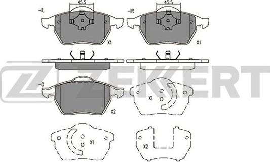 Zekkert BS-1568 - Тормозные колодки, дисковые, комплект www.autospares.lv