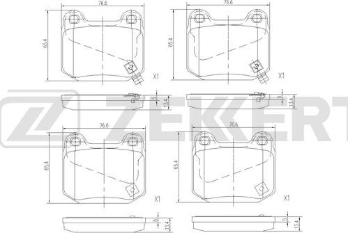 Zekkert BS-1510 - Bremžu uzliku kompl., Disku bremzes autospares.lv