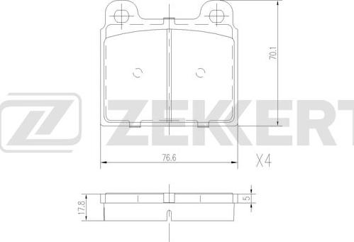 Zekkert BS-1537 - Bremžu uzliku kompl., Disku bremzes autospares.lv